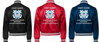 USCG*COAST GUARD STATION SCITUATE-MA *SATIN JACKET *USCG OFFICIAL LICENSE
