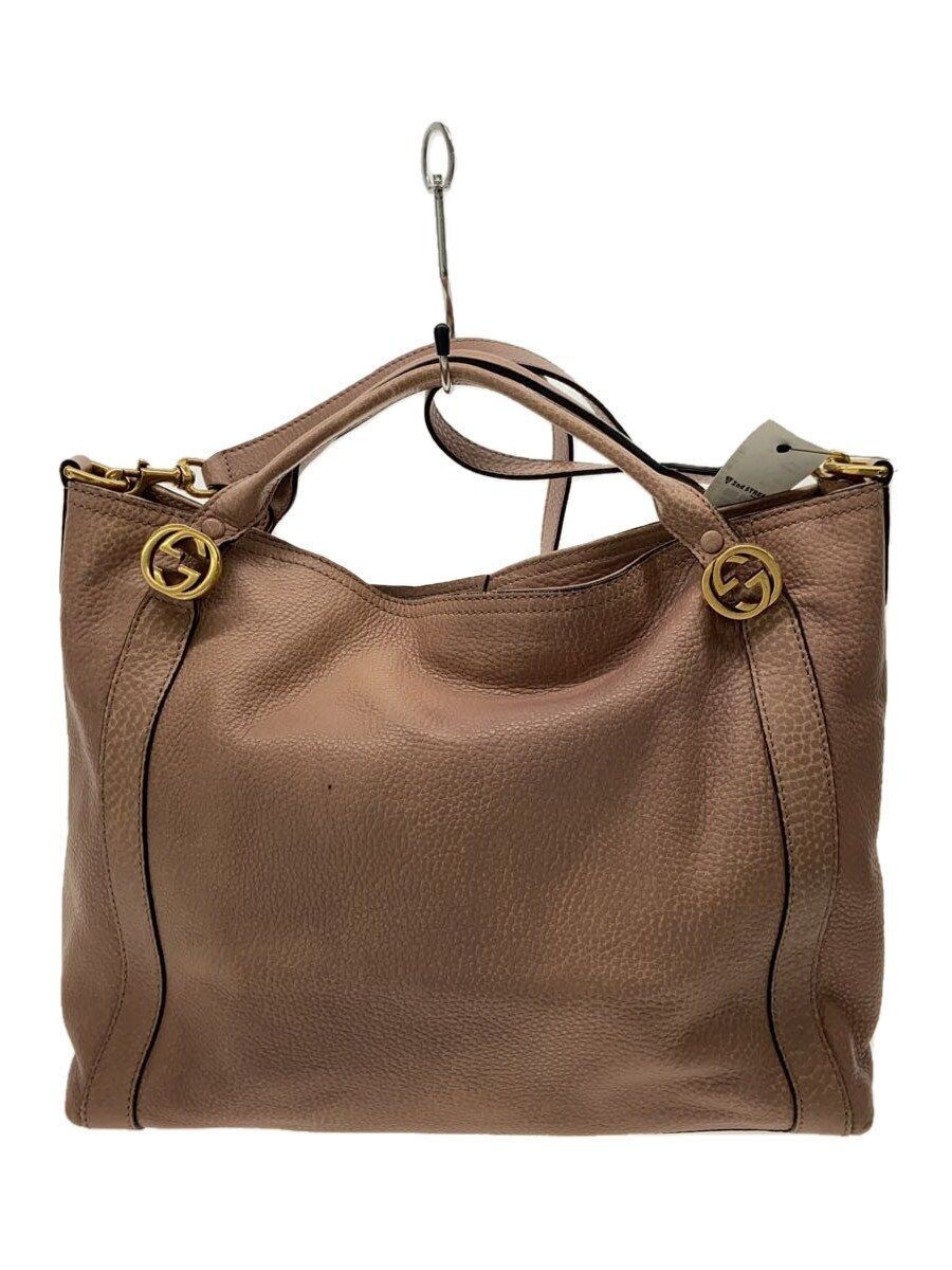 GUCCI pink leather handbag pre-owned style 323675