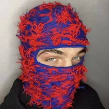 Full Face Cover Ski Mask Balaclava   Distressed Knit Beanie, Camouflage Winter H