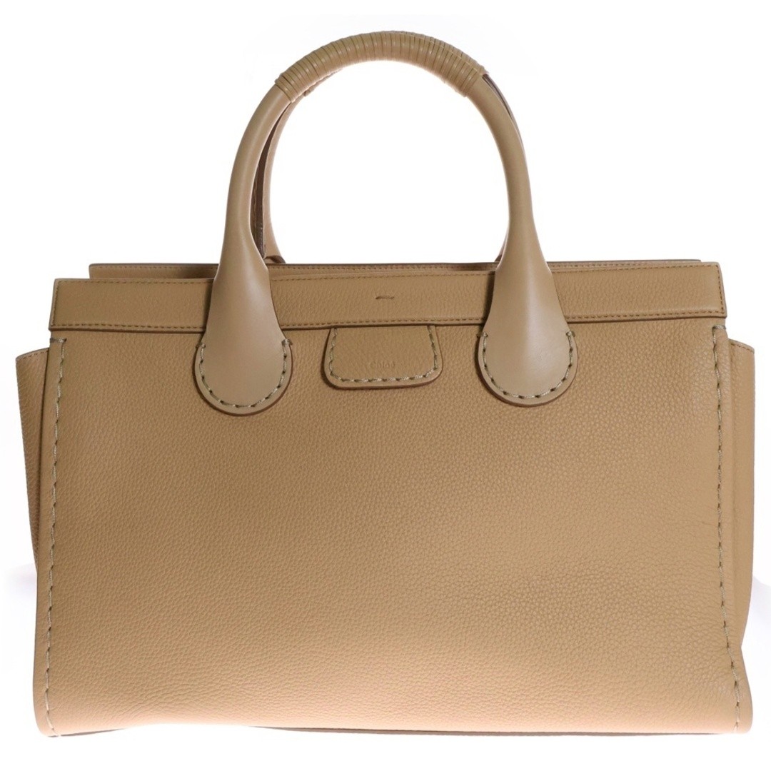 Chloe GRAND EDITH Leather Tote Bag Beige Used d9f20311635ab6043165cbe59fa7a6c2