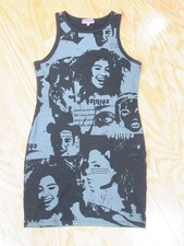 Edikted Womens Juniors Sleeveless Tank Dress Faces Black Gray Medium