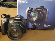 Canon PowerShot SX20 Is 12.1MP Digital Camera Black with Strap and Box