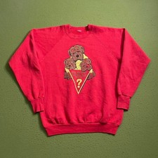 Vintage Guess sweatshirt 90's red bulldog graphic Mens Large made in usa