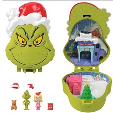 Mattel Dr. Seuss The Grinch Polly Pocket Compact Playset Christmas Gift Presale