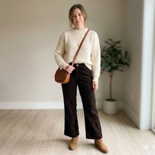 Eddie Bauer Women's Corduroy Pants - Brown - Size 14 - Bootcut / Flare Casual