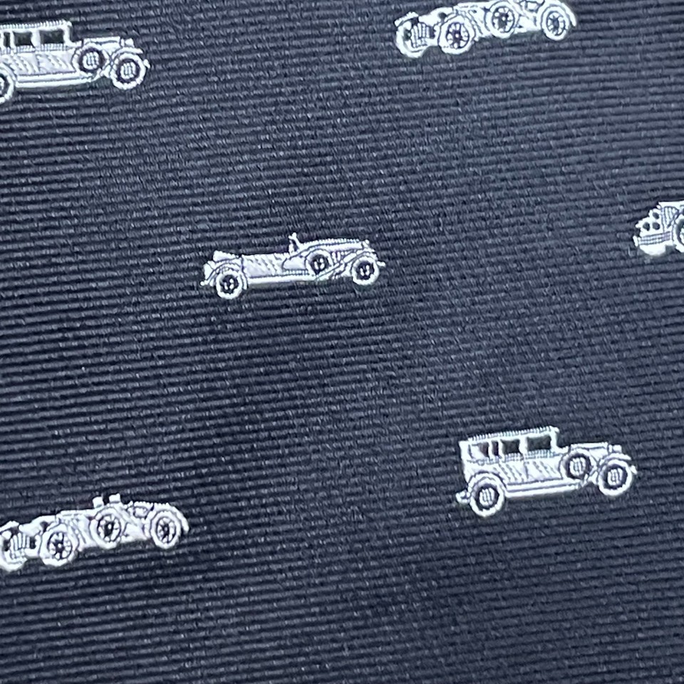 NWT Brooks Brothers Fleece Tie Black Vintage Cars Print 2 5/8” Novelty ...