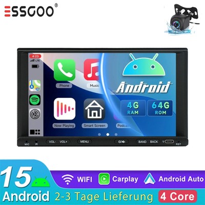 Universal CarPlay 4+64G GPS Navi RDS WIFI SWC BT FM USB Android 15 Autoradio KAM