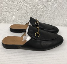 Gucci Princetown Loafers Black Jordaan Slide Mule Horse Bit 37 EU 7 US J275