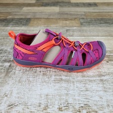 Keen Moxie Youth Sandals Sz 4 Purple Wine Nasturtium Round Toe Lace-Lock Bungee