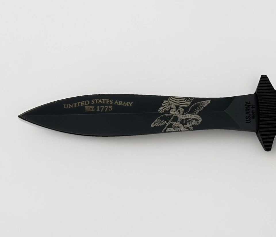 Cuchillo de doble filo con pomo trituradora de huesos de acero al carbono ARMY11 del ejército de EE. UU. Foto 4 de 4