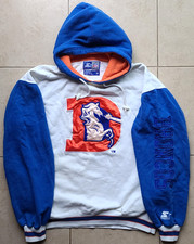 Denver Broncos 90s STARTER hoodie sweatshirt M white blue orange NFL Pro vintage