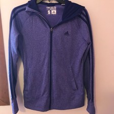 Women's Zip Up Adidas the Go-To Hoodie Purple Climawarm Sz Small