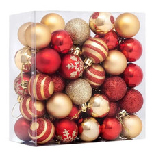 50Pcs/Box Christmas Balls Ornament Red Gold Christmas Tree Hanging Bauble Pendan