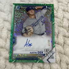 2021 Bowman Chrome Austin Cox 1st Bowman Green Shimmer /99 CPA-AC Auto