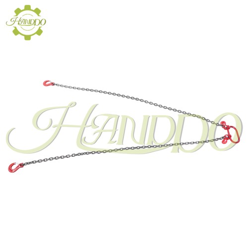 6FT Catena Sling 5/16" Doppia Gamba con Ganci a Mano Catena a Fionda 6600lbs G80 Rosso - Foto 4 di 13
