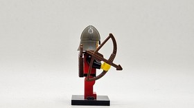 LEGO minifigure Red Scale Knight cas163a Castle Black Knights 6086 red beard