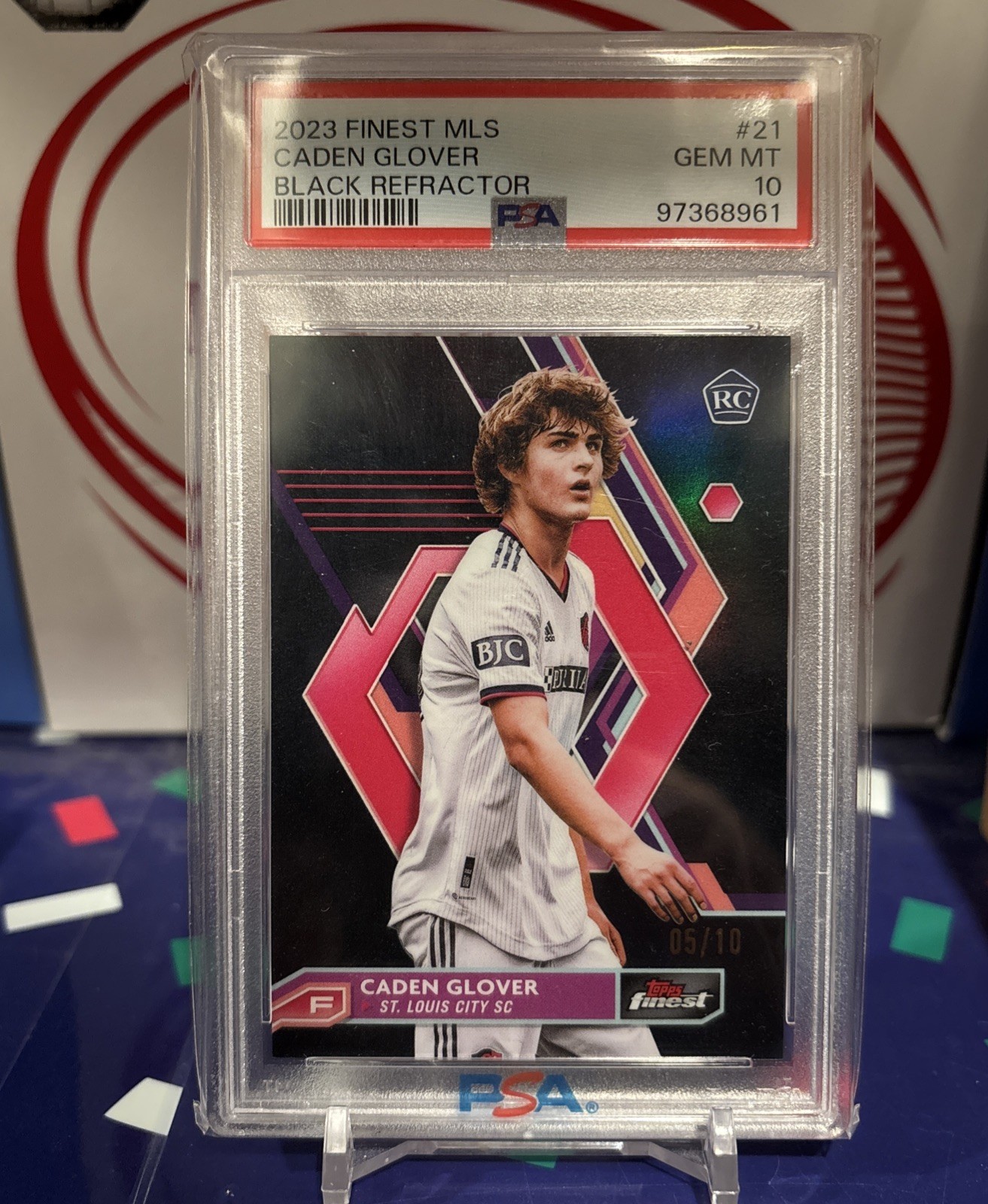 2023 Topps Finest MLS Caden Glover Black Refractor RC 5/10 PSA 10