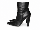 Black leather Gianvito Rossi ankle boot with pointed toe, 40.5 US 10.5 Italy, on white background.