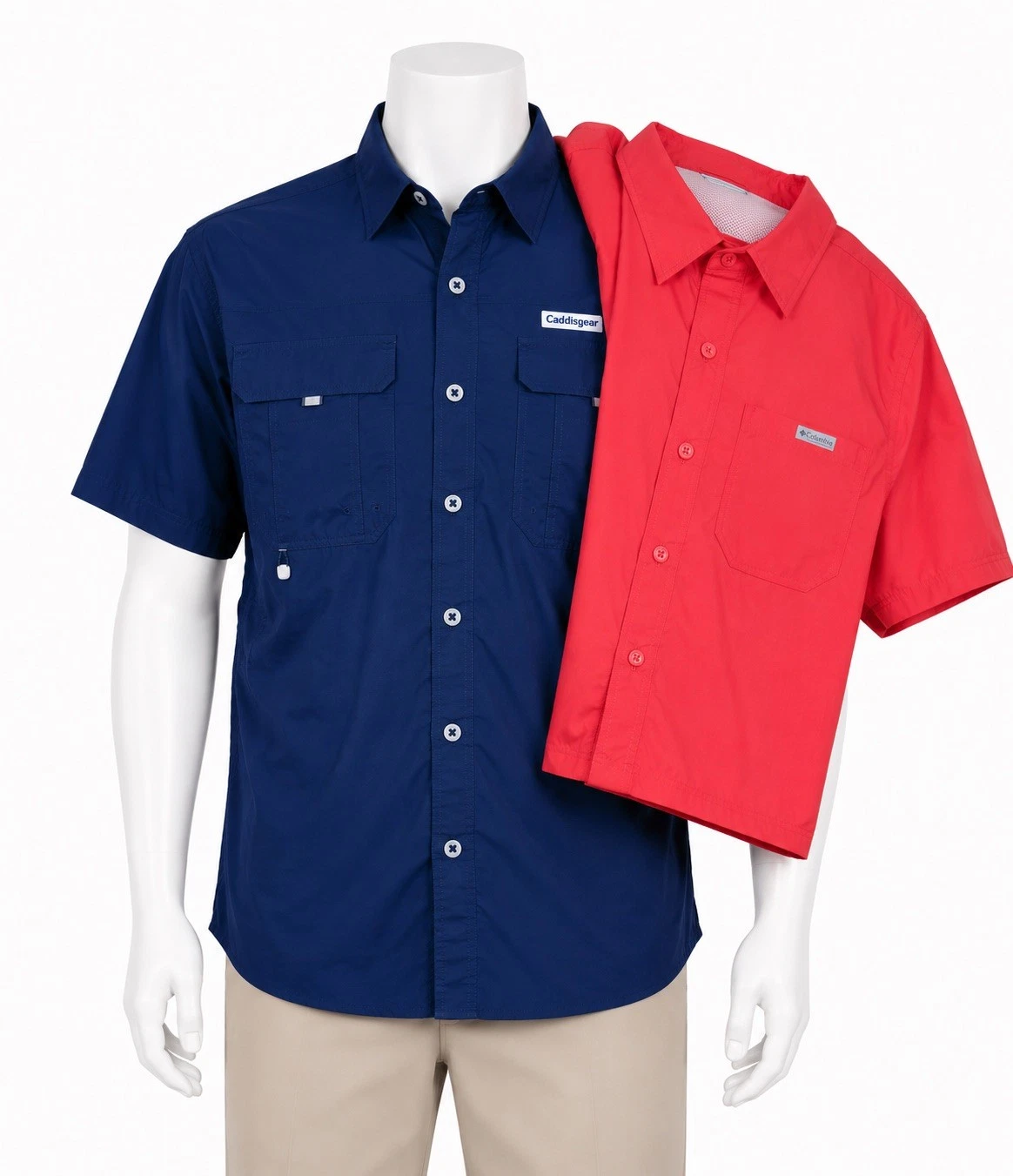 Lot Of 2 Columbia PFG Fishing Shirt Mens Tall LT Blue & Coral Pink Outdoors L
