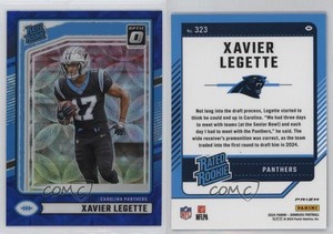 2024 Donruss Rated Optic Preview Blue Scope Prizm Xavier Legette #323 Rookie RC