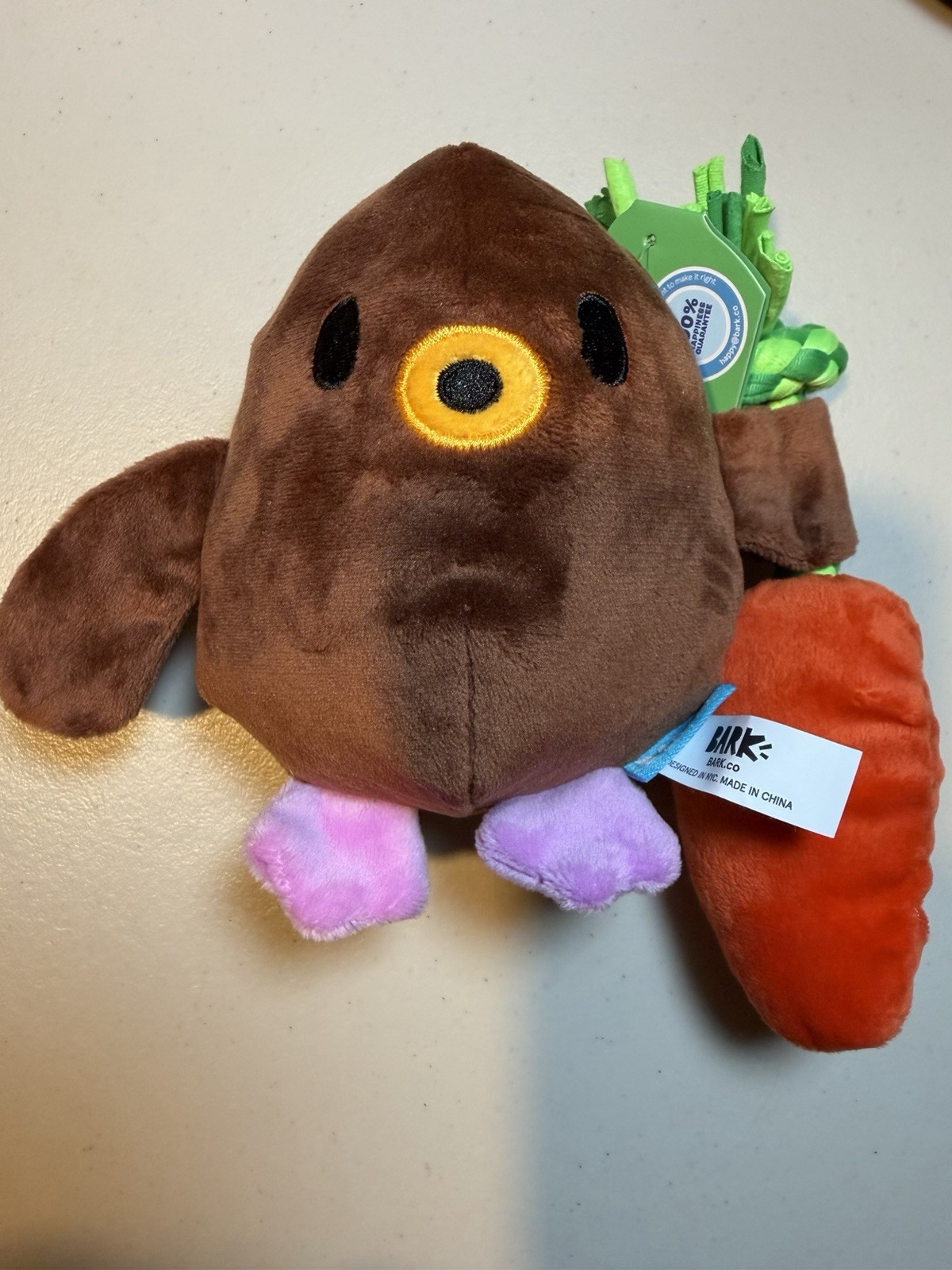 Bark Box Molanie The Grrrdener Dog Toy Sz M-L 20+ Lbs Squeaker Crinkle