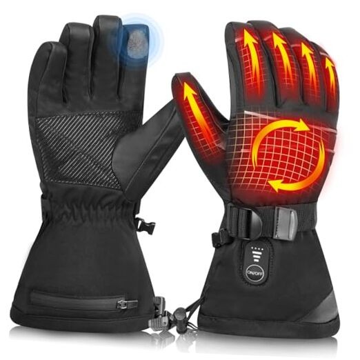 Heated Gloves for Men Women,Electric Heated Ski X-Large heated ski gloves