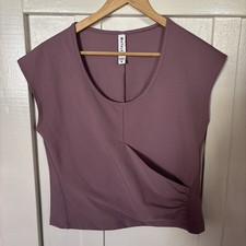 Athleta Women's Pink and Purple Faux Wrap Crop-top size M, NWOT