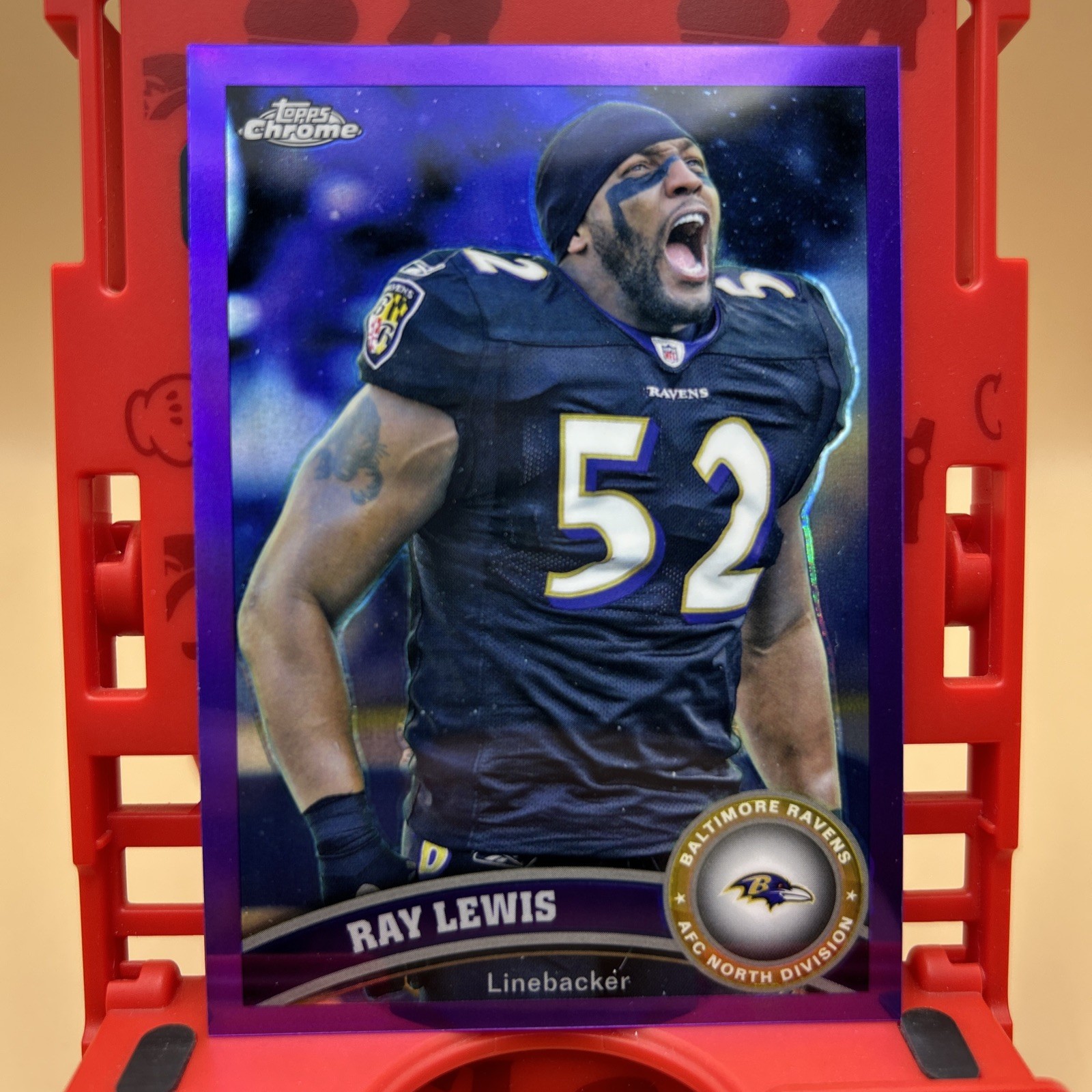 2011 Topps Chrome Ray Lewis Purple Refractor 232/499 Color Match Ravens HOF