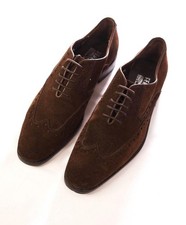  880 SALVATORE FERRAGAMO - Suede Brown Wingtip Oxfords - 7 D