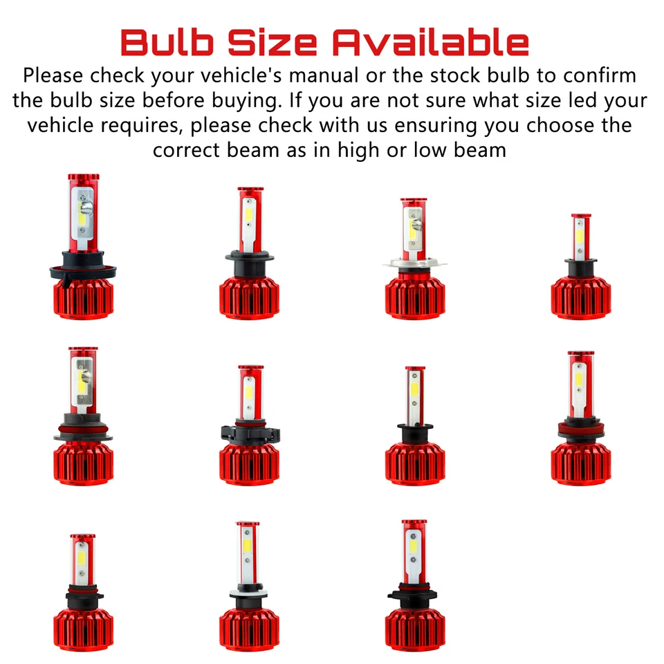 Xentec LED Light Conversion Kit 100W 30000LM 6000K H4 H7 H11 9006 9004 9007 H13 - Image 2 of 4