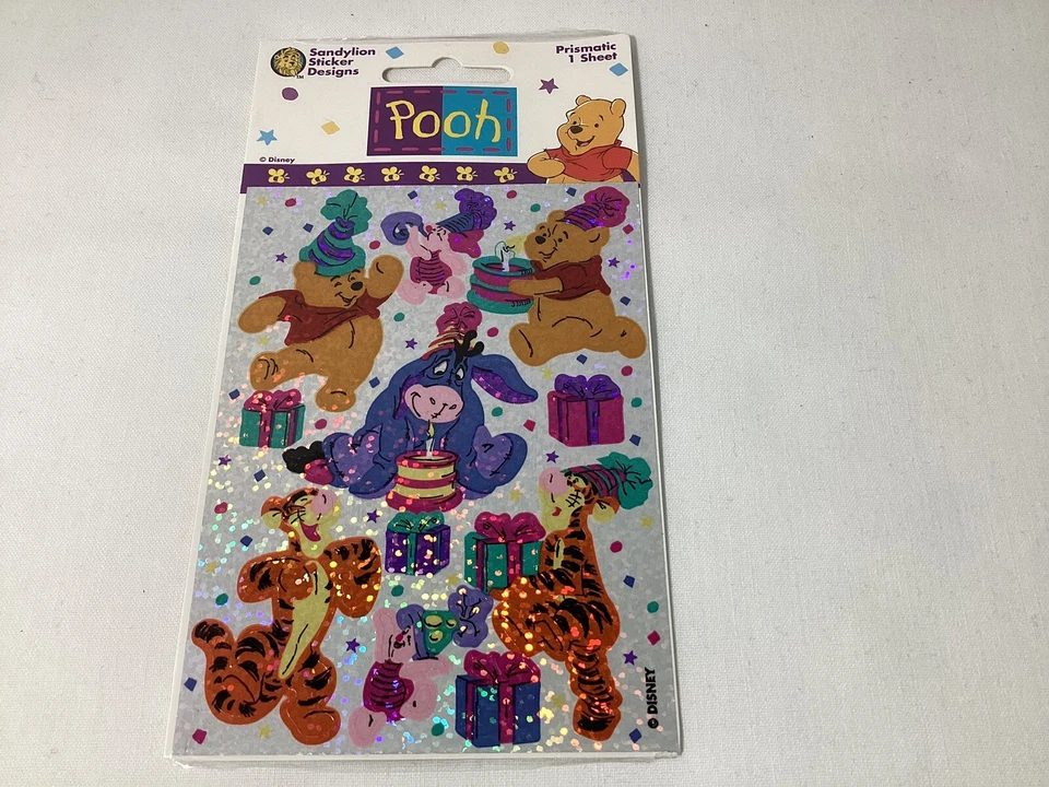 Sandylion Sticker Designs Pooh Tigger Piglet Eeyore Stickers Prismatic 1 Sheet - Image 2 of 4