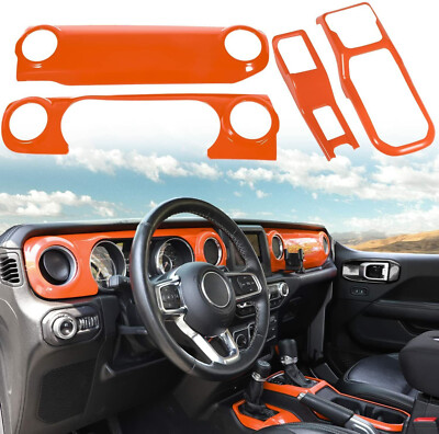 4PCS Center Console Dashboard Gear Shift Panel Trim For Jeep Wrangler JL JLU JT