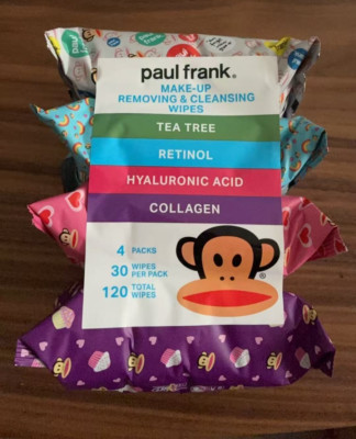 Paul Frank Retinol/Aloe 2 in 1 Facial Cleansing Towelettes & Makeup Remover Wipe