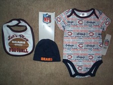  2025-2026 Chicago Bears INFANT BABY NEWBORN Jersey Hat Bib Set 3-6M 3-6 Months