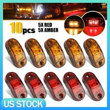 10x Amberred Led Front Rear Side Marker Indicator Light Clearance Signal Light