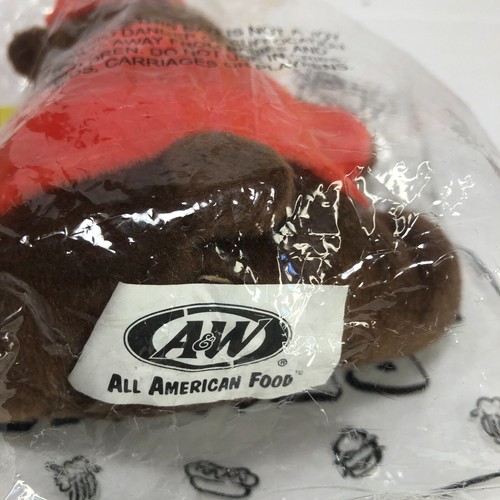 Peluche vintage A&W il grande orso radice promo pasto bambini 5 pollici (2003) nuovo in confezione - Foto 4 di 4