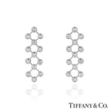 Tiffany & Co. Platinum Diamond Drop Earrings 1.04ct