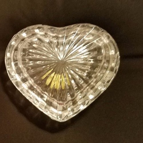 Plato de baratija multiusos de cristal en forma de corazón 24 % cristal de plomo Pbo - Imagen 12 de 12