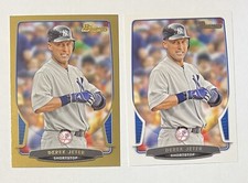 2 Derek Jeter 2013 Topps Bowman (1) Base White Border (1) Gold Border Card #136