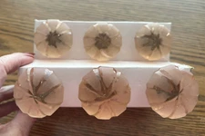 New Set Of 6 Vintage Looking Pink/Peach Faceted Glass Door knobs with screw/nut