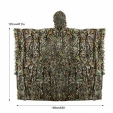 Tattico 3D Foglia Woodland Mantello Ghillie Suit Outdoor War Game Airsoft Poncho