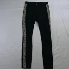 Express 6 Long Mia Mid Rise Legging Black Tribal Outseam Stretch Denim Jeans