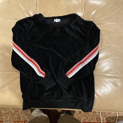 Splendid Girls Sweatshirt Size 10 Pullover Lightweight Black Stripe
