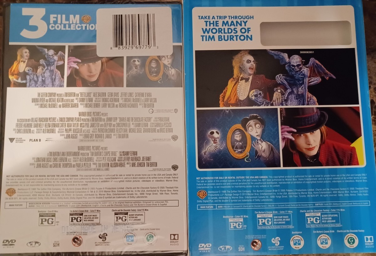 Beetlejuice / Corpse Bride / Charlie and the Chocolate Factory DVD