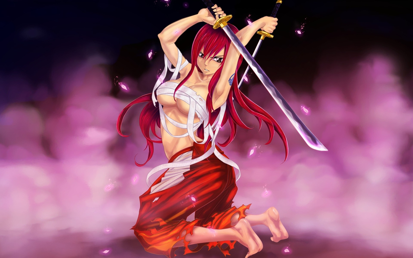 Anime fairy tail scarlet erza redhead girls sword Playmat Gaming Mat Desk