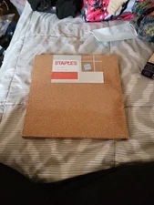 Set of 4 Staples Cork Tiles Cork board 12" x 12 in.  