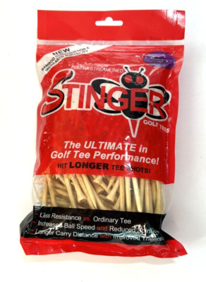 Stinger Tees unisex adult Natural golf tees, 3 inch 200 XL Tees Pro Competition