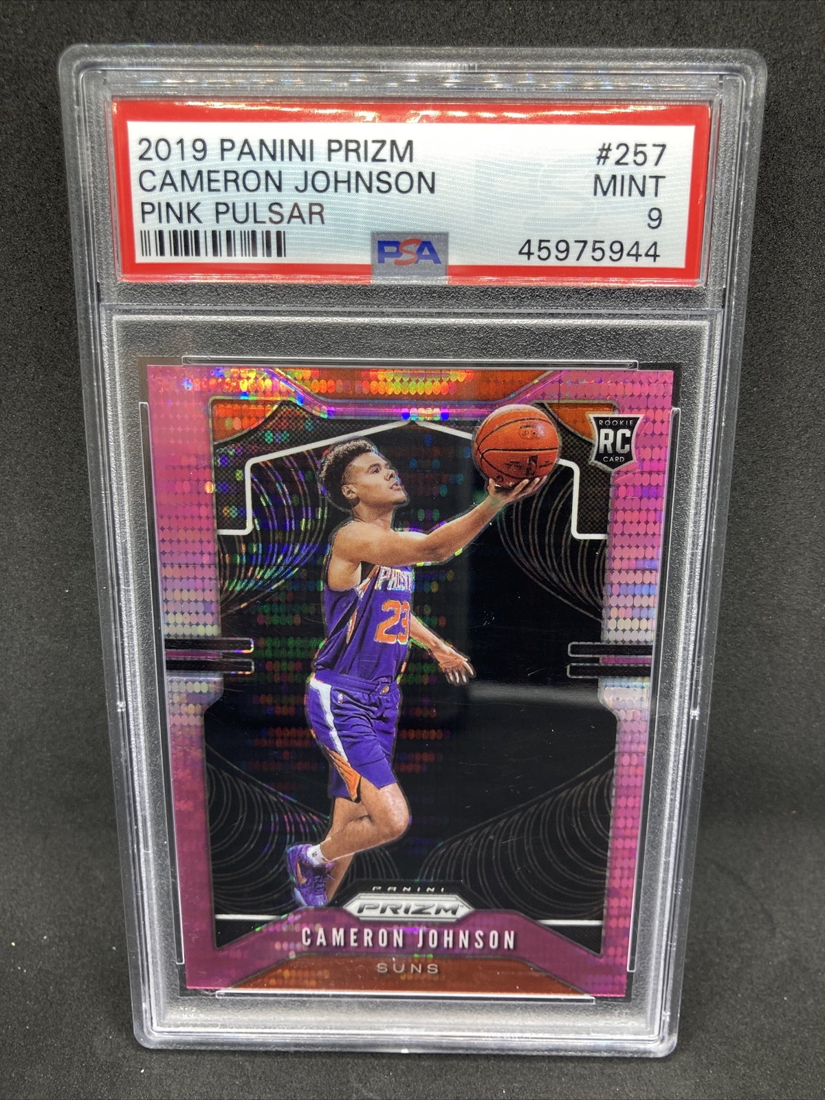2019-20 Prizm Cameron Johnson Pink PULSAR /42 PSA 9 Rookie RC #257 Suns