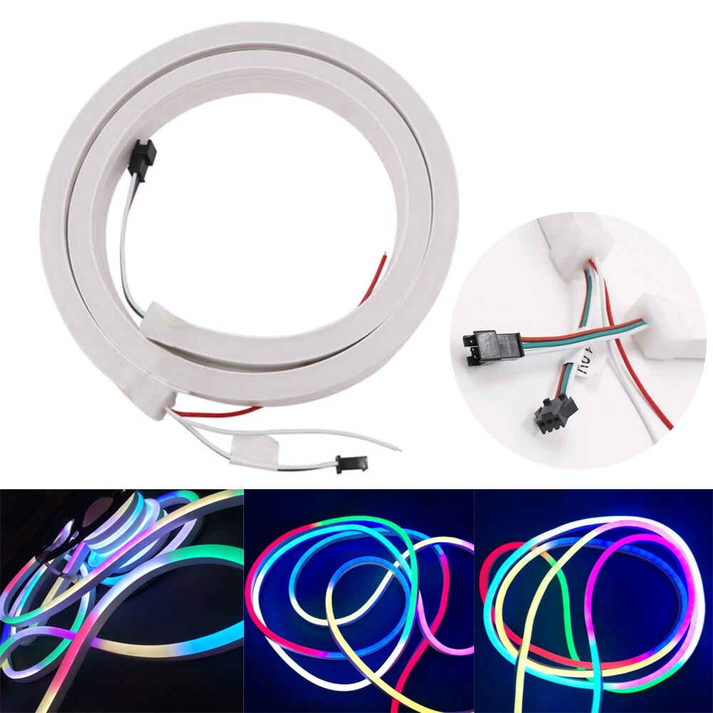 5V 12V LED Neon 5050 RGB Strip Light Flexible Rope Open Sign Lamp WS2811  SK6812