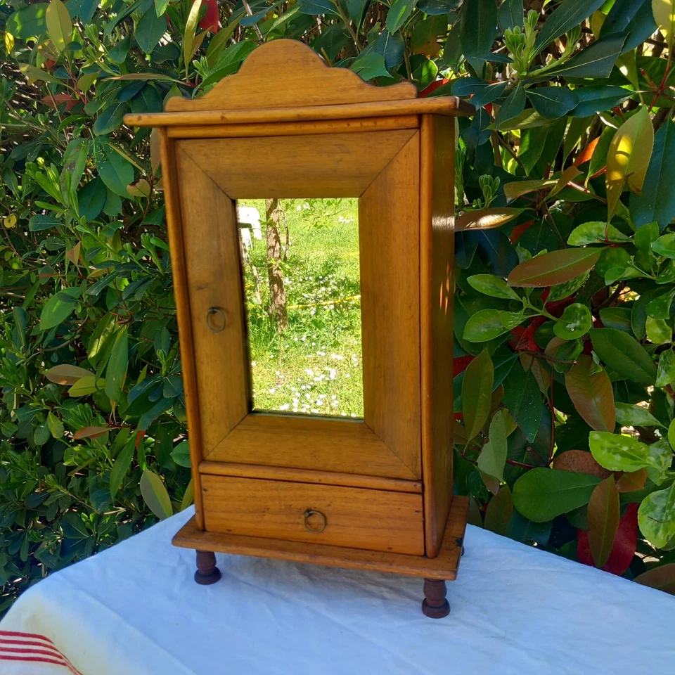 Jouet Ancien Armoire ancienne de Poupée en bois 1900 - Photo 2/4